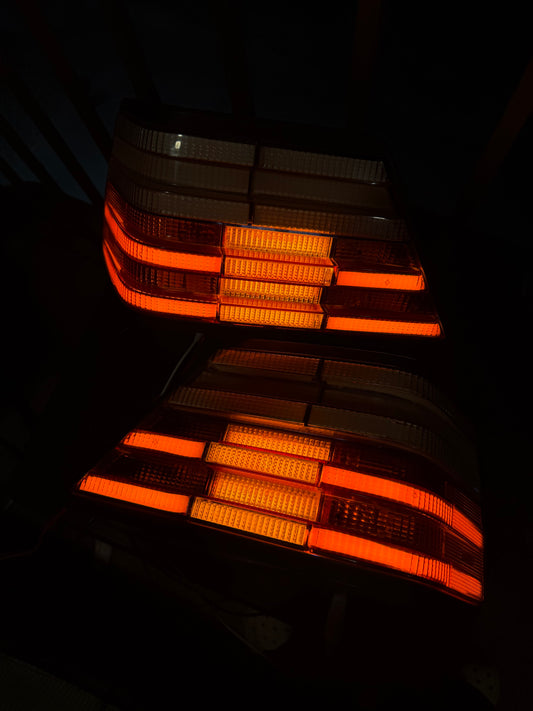 W124 LED Taillight set (Clear top)
